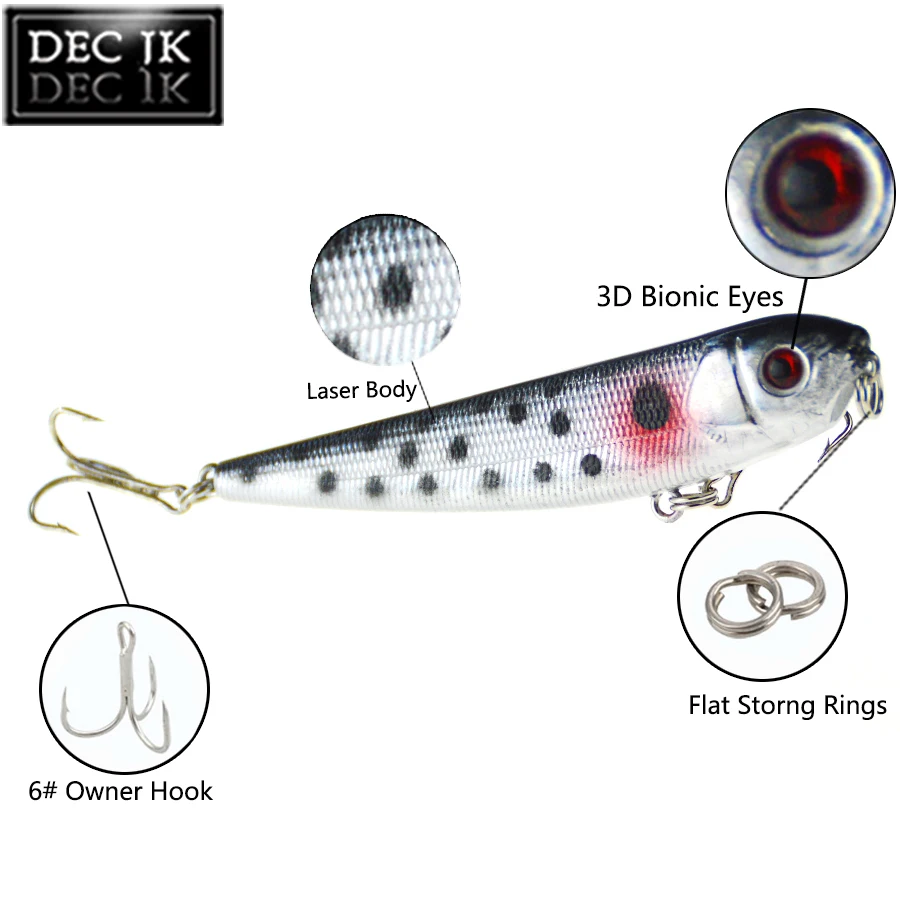 16PCS Popper Hard Plastic Artificial Baits Sets Of Fishing Lure Supplies Jerkbait Poper Swimbait Fish Tackle Laser Bait For Pike (1)
