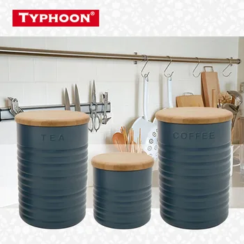 

1Pcs Edible Grade Silicone+Wood Storage Tanks Cylinder Boxs Tea Coffee Sugar Cover Kitchen Utensils Case Household Supar-quality