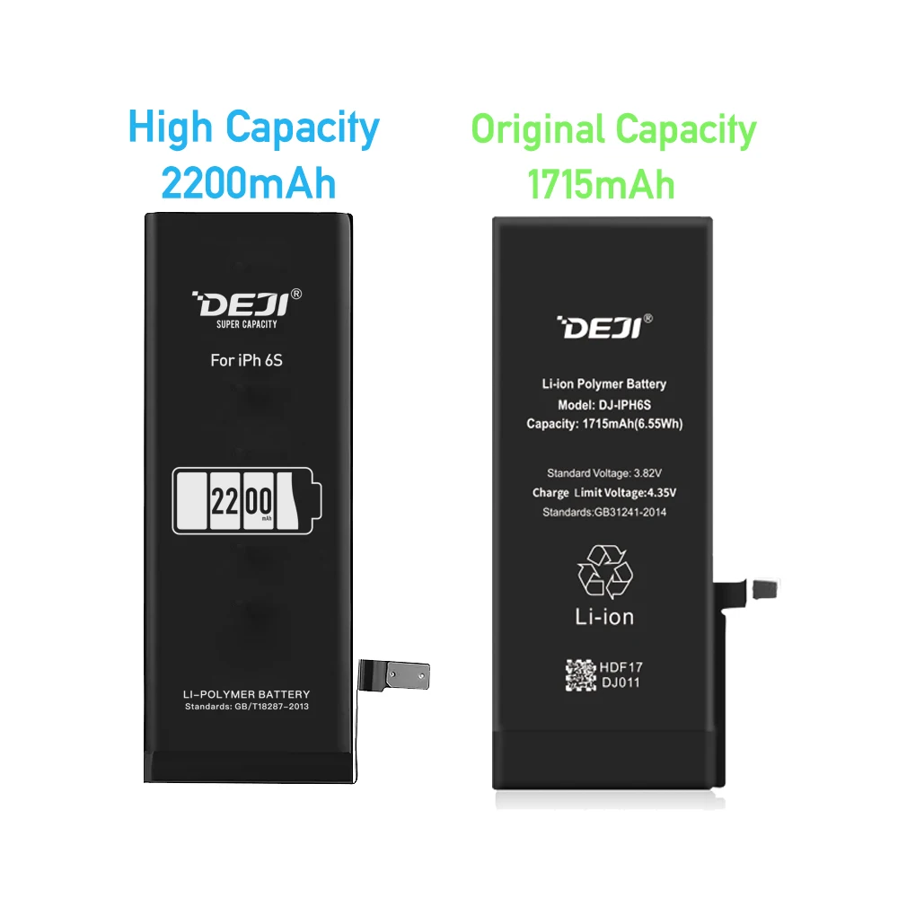 

2018 DEJI Original Li-polymer Battery For iPhone 5SE/6/6P/6SP Real capacity Intall Batteries Replacement With Free Tools Repair