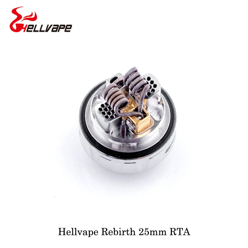 Helvape Rebirth 25 мм RTA электронные сигареты 2 мл/5 мл емкость 510 нитей двойной пост сборка