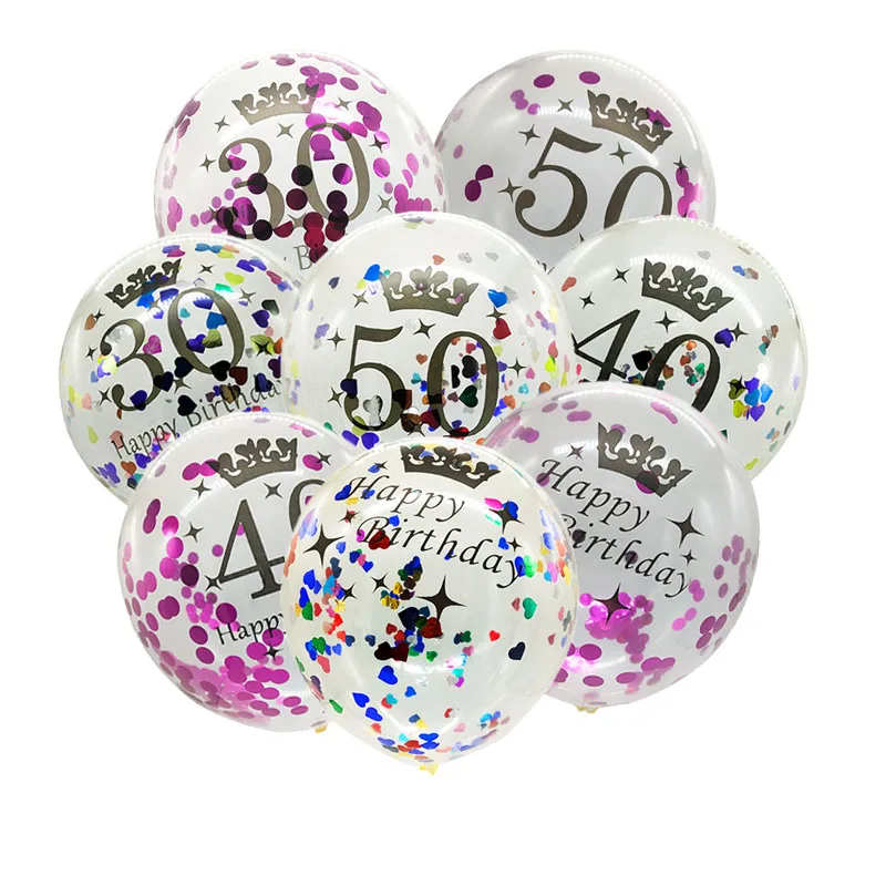 

Birthday Confetti Balloons For Party 30 50 60 Birthday Decoration For Adult Party Decoration Latex Ballons Decoration BPHX180435
