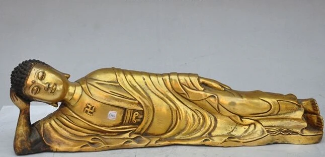 

tibet buddhism bronze gilt sakyamuni Shakyamuni Tathagata Sleeping buddha statue