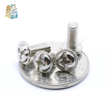 

100PCS 0310 Round Phillips Screws Padded. Padded Machine Tapes Medium Nickel-Plated Screw M3*4/5/6/8/10/12/16/20/25/30