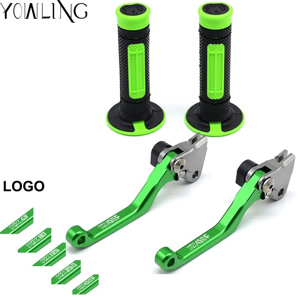 For KAWASAKI KX125 KX250 KX 125 250 KX250F KX450F KXF 250 450 brake lever and hand grip Dirt Bike Pivot Brake Clutch Levers