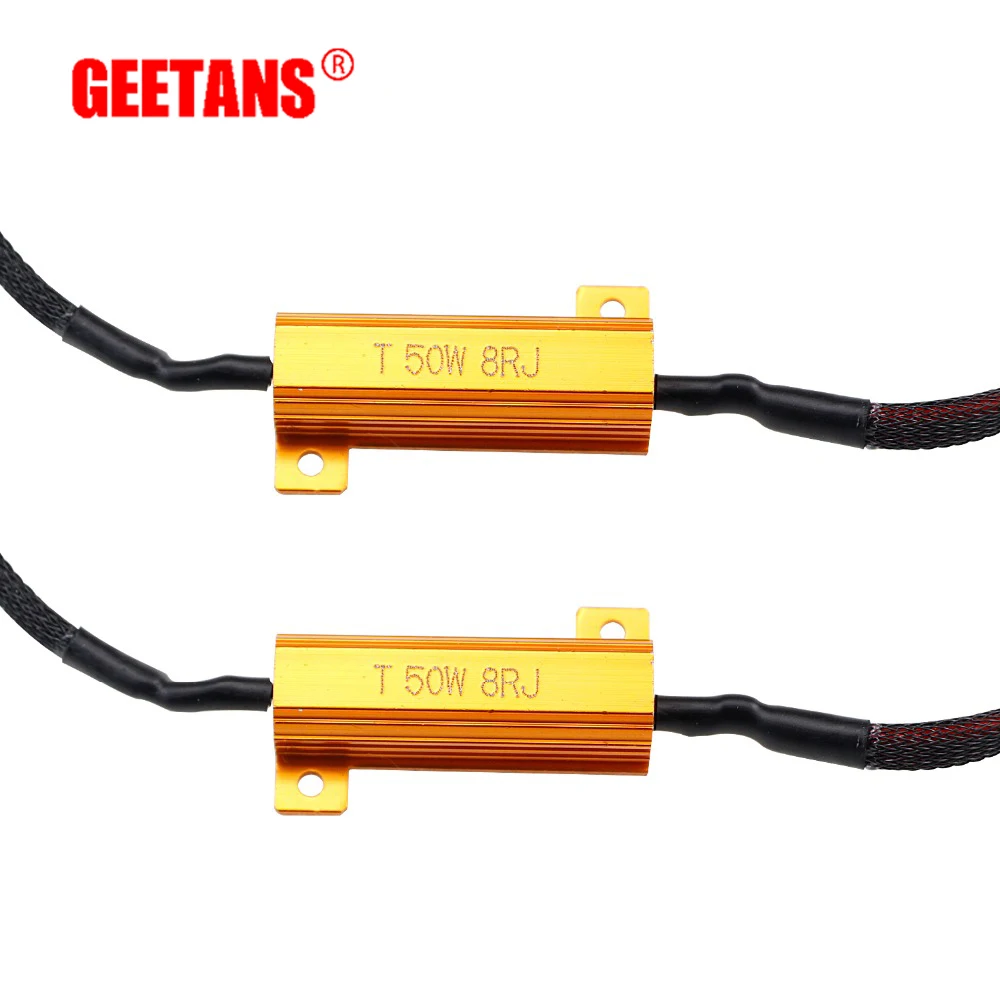 GEETANS 2 шт. 50 Вт 8RJ H7 декодер нагрузки резистор Бесплатная отмена предупреждение об