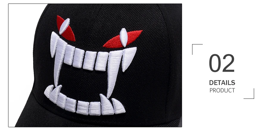 ADK Cotton Korean Style Baseball Hat For Girls With Big Teeth Pattern Fashion Leisure Sun Protection Snapback Popular (6)