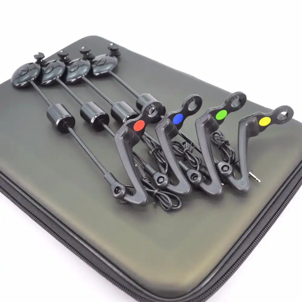 Elibeauty Karpfenangeln Swinger Set LED Drop Off Indikator f/ür Karpfenangeln 4 St/ück in Rei/ßverschlusstasche