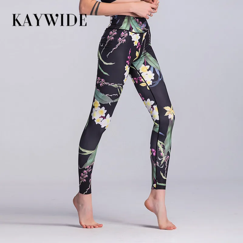 KAYWIDE 2017 Autumn Women Sporting Pants Series High Waist Floral Print