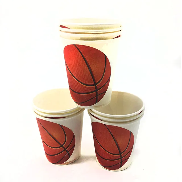 10pcs/lot basketball theme disposable cups basketball theme paper cups