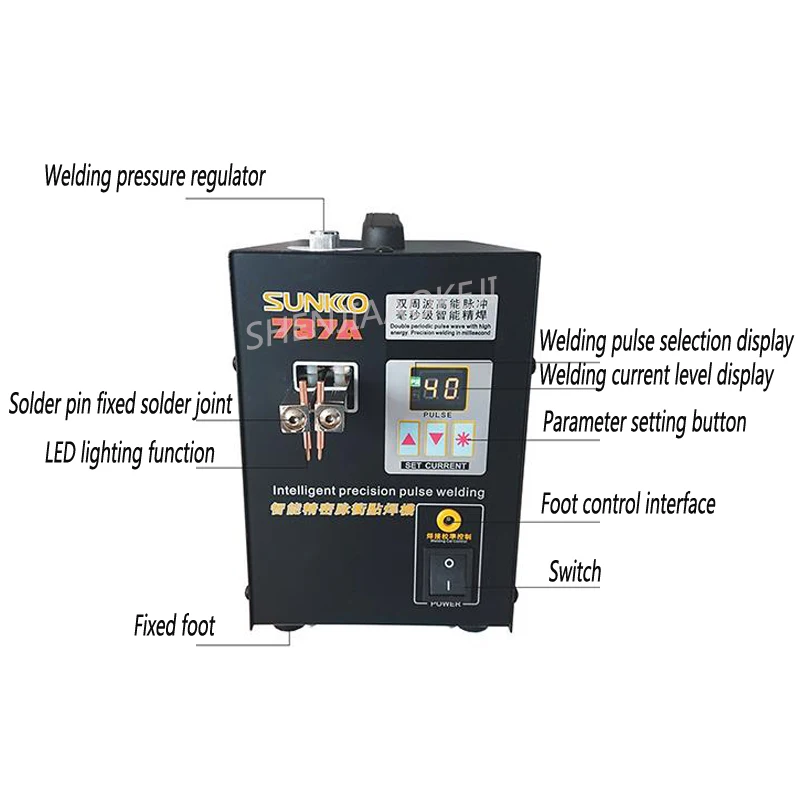 1 шт. Аккумуляторный аппарат для точечной сварки S737A миниатюрный ручной педаль литиевая батарея зарядки сокровище никель сварочный аппарат 220 В