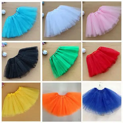 

US STOCK 2-10T toddler kids Baby Girls Tutu Dance Skirt Kids Up Short Mini solid color tutu skirts for baby girls