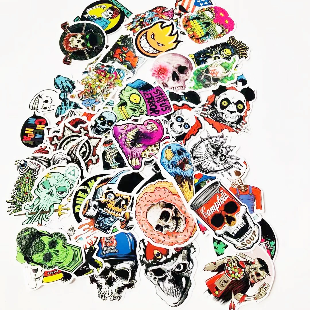 

40pcs Laptop Stickers Graffiti Skull Vinyl Stickers, Motorcycle Bicycle Luggage Decal Graffiti Patches Skateboard Stickers