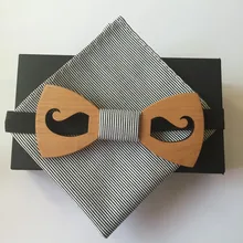 Наборы свадебных галстуков элегантный высококачественный деревянный мужской галстук-бабочка ручной работы галстук-бабочка из древесины с полосой Подарочный мешок с бесплатной доставкой