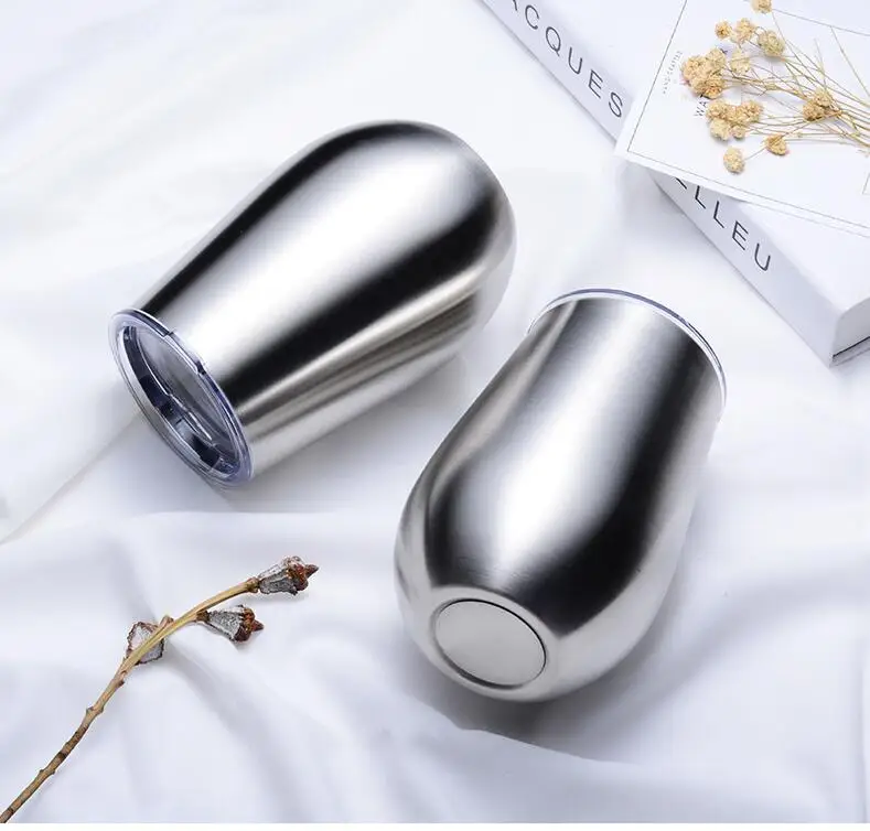 12 унций Нержавеющая сталь Stemless изолированный термос кружка глоток тумбочка oz