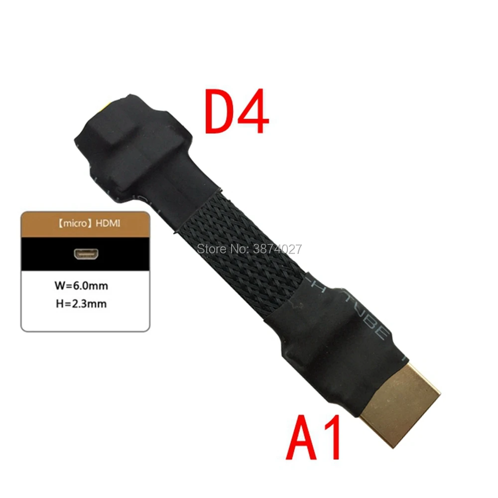 A1 HDMI Mini HDMI Micro HDMI 2,0 кабель конвертер угол 5/10/15/20/30/50/cm для PC AV HDTV lcd FPV FFC 3D