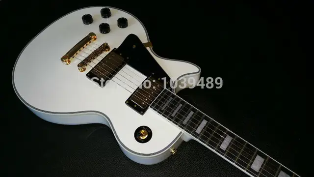 Cheap Custom shop White left hand guitar ebony fingerboard keyboard bindings