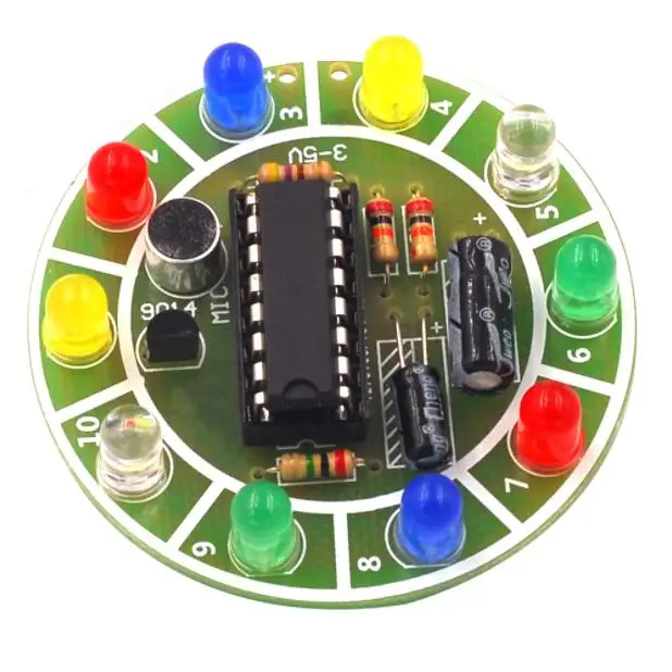 

4017 colorful voice-activated rotating LED lights / circuit board production / diy kit / electronic diy production (parts)