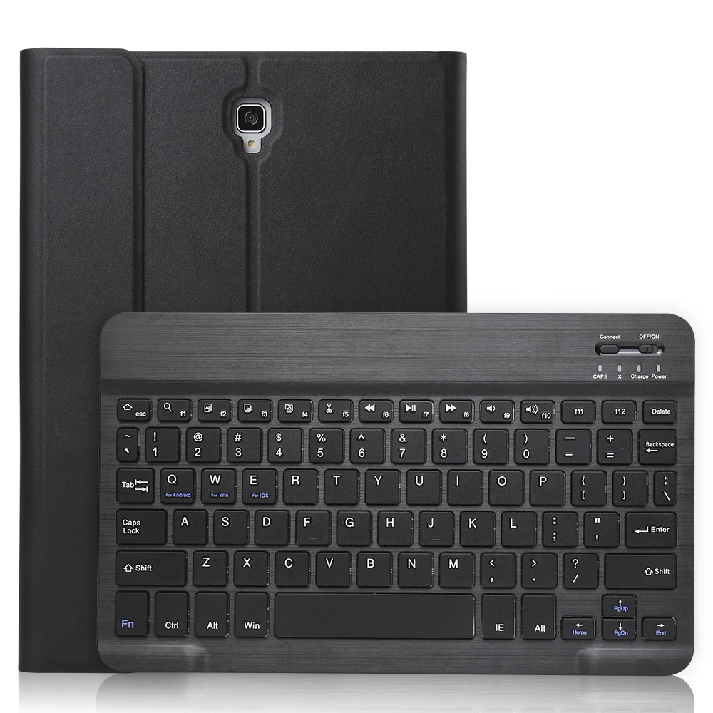 Деловой Тонкий чехол для samsung Galaxy Tab A A2 10,5 SM-T590 T590 T595 чехол Bluetooth клавиатура планшет чехол из искусственной кожи Подставка - Цвет: Black-Black