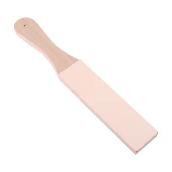 

1PC Wooden Handle Leather Sharpening Strop Handmade Razors Polishing Board For Razor Knives Double Sided Home Sharpening Tool