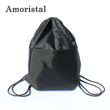 Высокое качество нейлоновая сумка на шнурке строка мешок Для женщин Для мужчин дорожные сумки для хранения посылка подростков рюкзак однотонные Цвет дропшиппинг B141