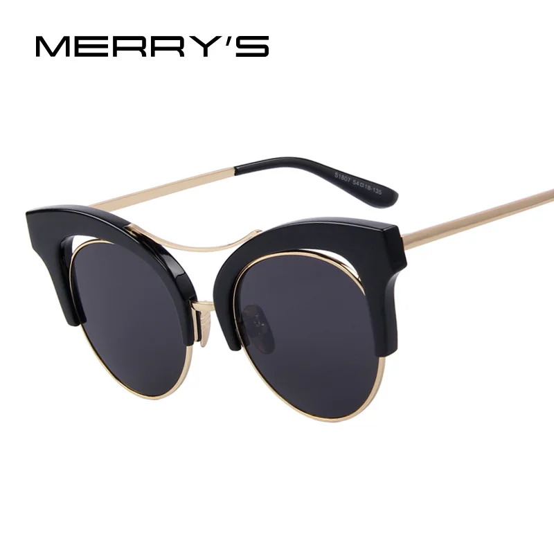 

Fashion Women Cat Eye Sunglasses Round Frame False Eyebrows Sunglasses Oculos de sol UV400