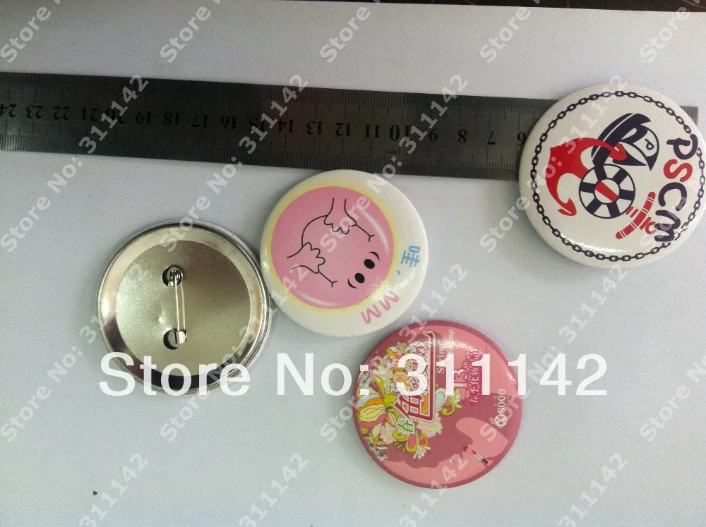 

Promotional Button Custom Tin Badges custom logo Pin Badge 6 cm diameter