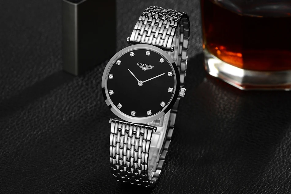GUANQIN часы женские кварцевые часы леди девушка простой водонепроницаемый Montre Femme Бизнес Сталь Топ бренд унисекс Relogio Feminino