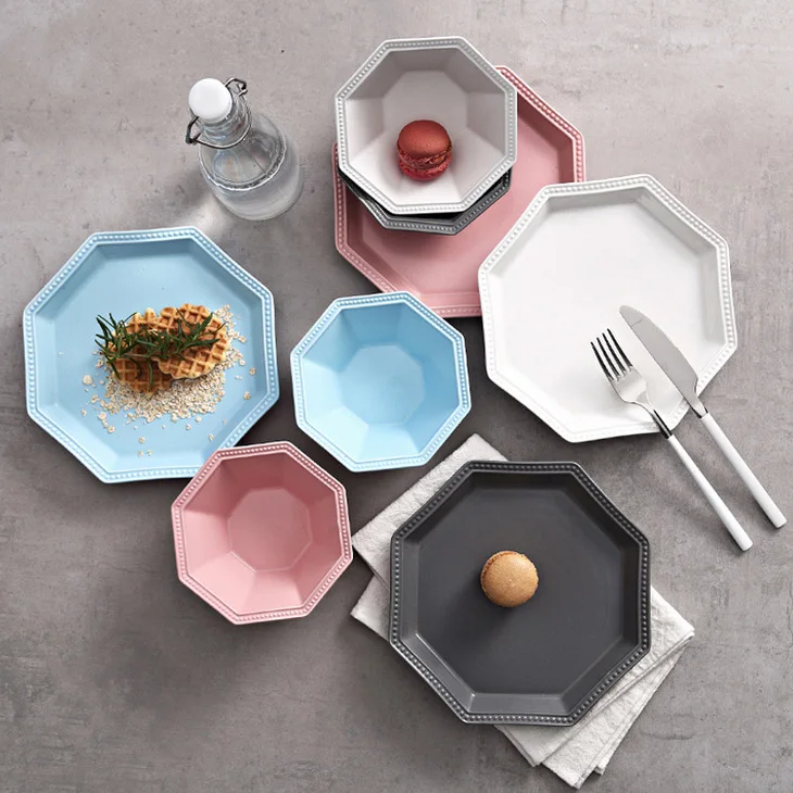 Buy european design geometry ceramic cake plate