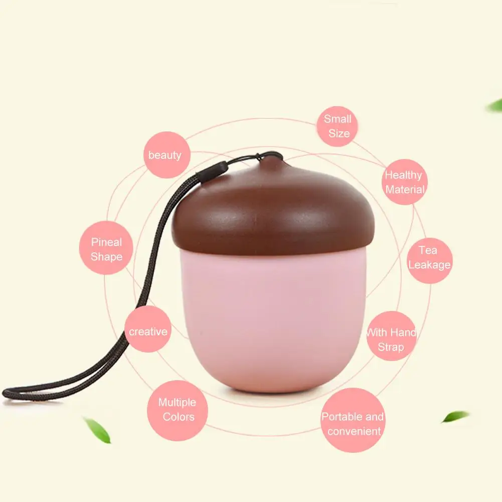 

320ml Cute Acorn-shaped Tea Water Bottle Student Leak-Proof Outdoor Travel Camping Cup Bottle Water Bottle