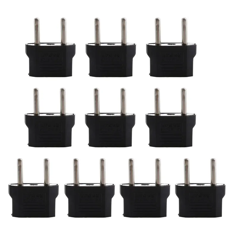 

New 10PCS/Set US USA to EU Europe AC Power Travel Wall Plug Adapter Converter