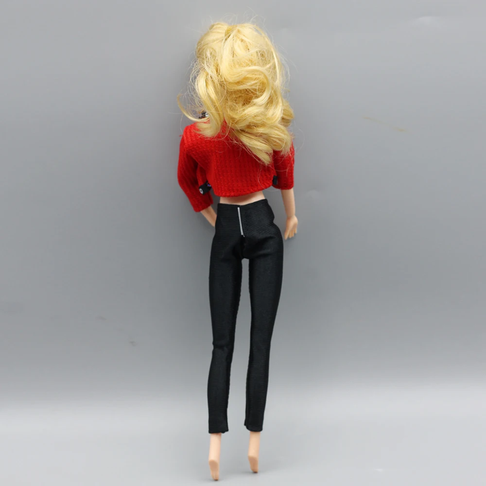 Красное пальто+ черные штаны Повседневная Одежда для куклы Барби ...