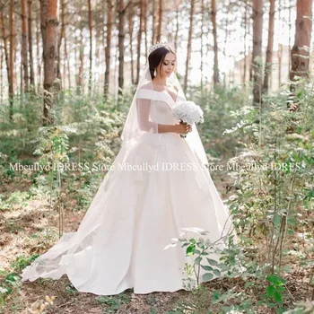 

Vintage Ball Gown Wedding Dress New Elegant Off Shoulder Sweep Train Country Style Bride Gown Customized Vestidos de noiva 2019