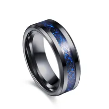 

Black Dragon Ring Rose Gold Celtic Dragon Carbon Fibre Engagement Wedding Rings Bands