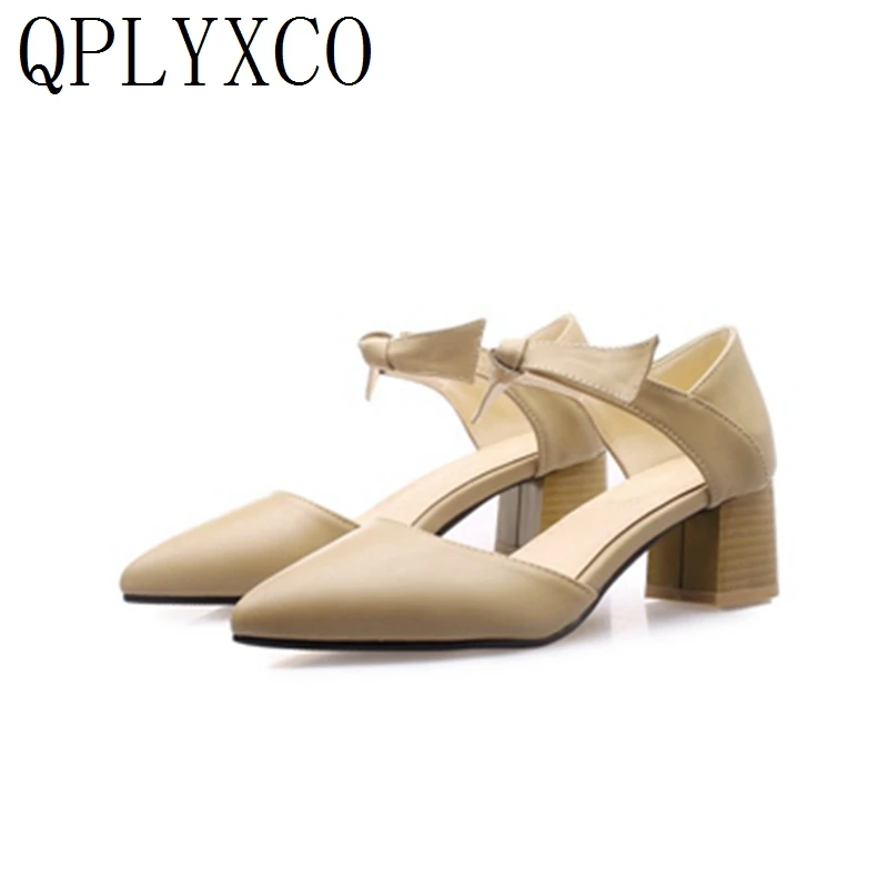 

QPLYXCO 2019 Summer Elegant Style Sandals fashion Big & Small Size 32-46 women High Heels wedding Party quality shoes woman 19-9