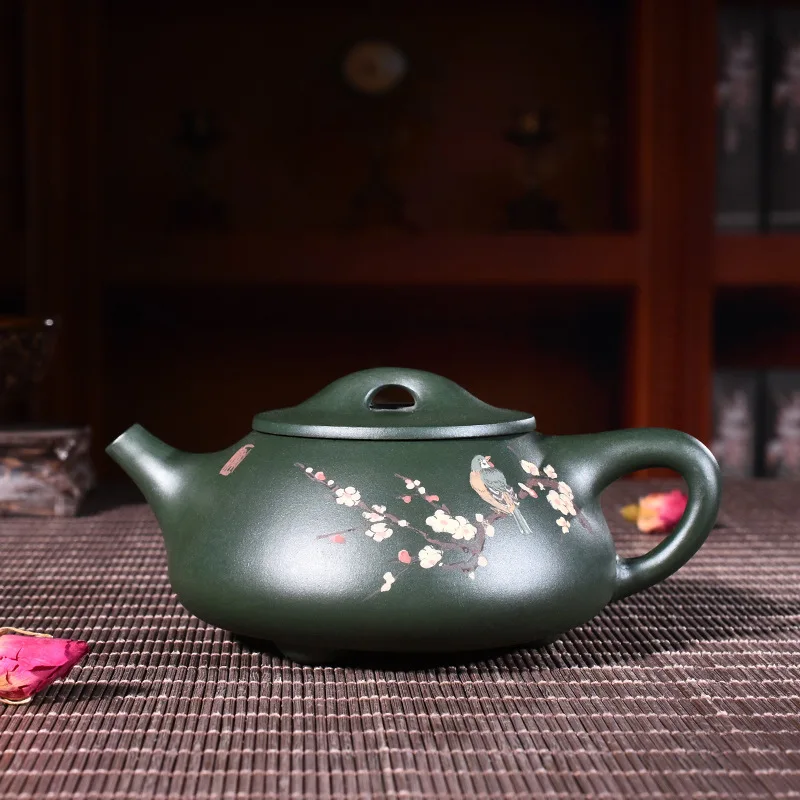 

Teapot Quality Goods Manual Make Raw Ore The Republic Of China Green Clay-painted Stone Ladle Pot Kungfu Online Teapot Tea Set