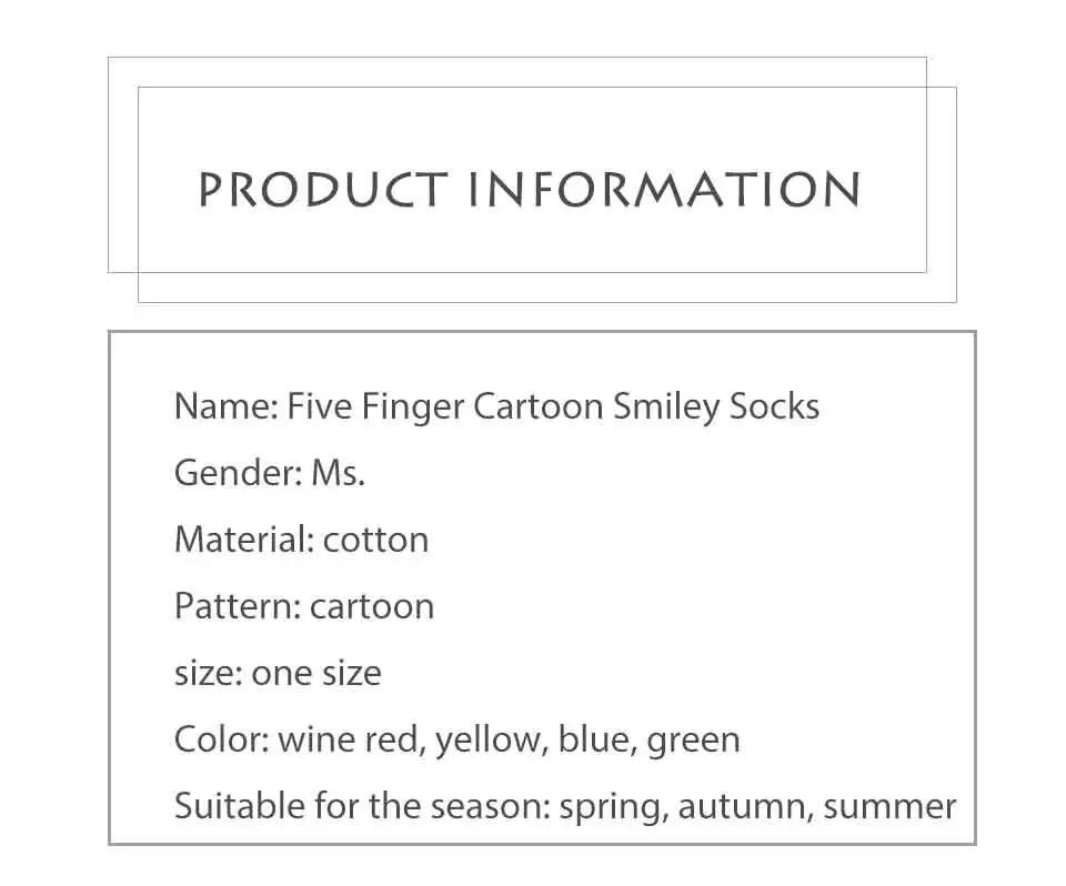 Spring And Summer Women's Cute Japanese Five-Finger Cartoon Smiley Thin Horizontal Tide Female Shallow Mouth Invisible Boat Sock (2)