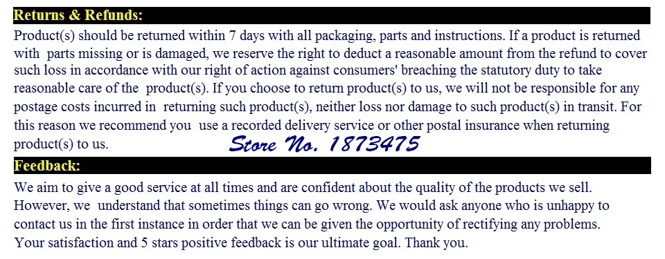 Return & Feedbacks
