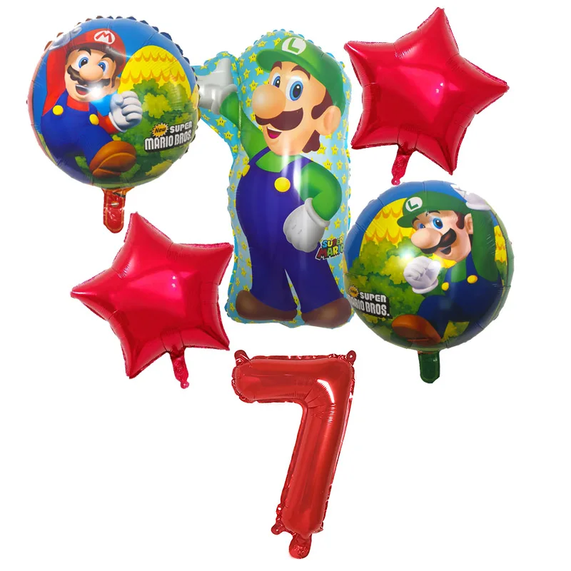 6 шт. Супер Марио воздушные шары 32 дюйма номер воздушные шары мальчик девочка день рождения Братья Марио и Луиджи майлар синий красный набор воздушных шаров Декор - Цвет: Фиолетовый