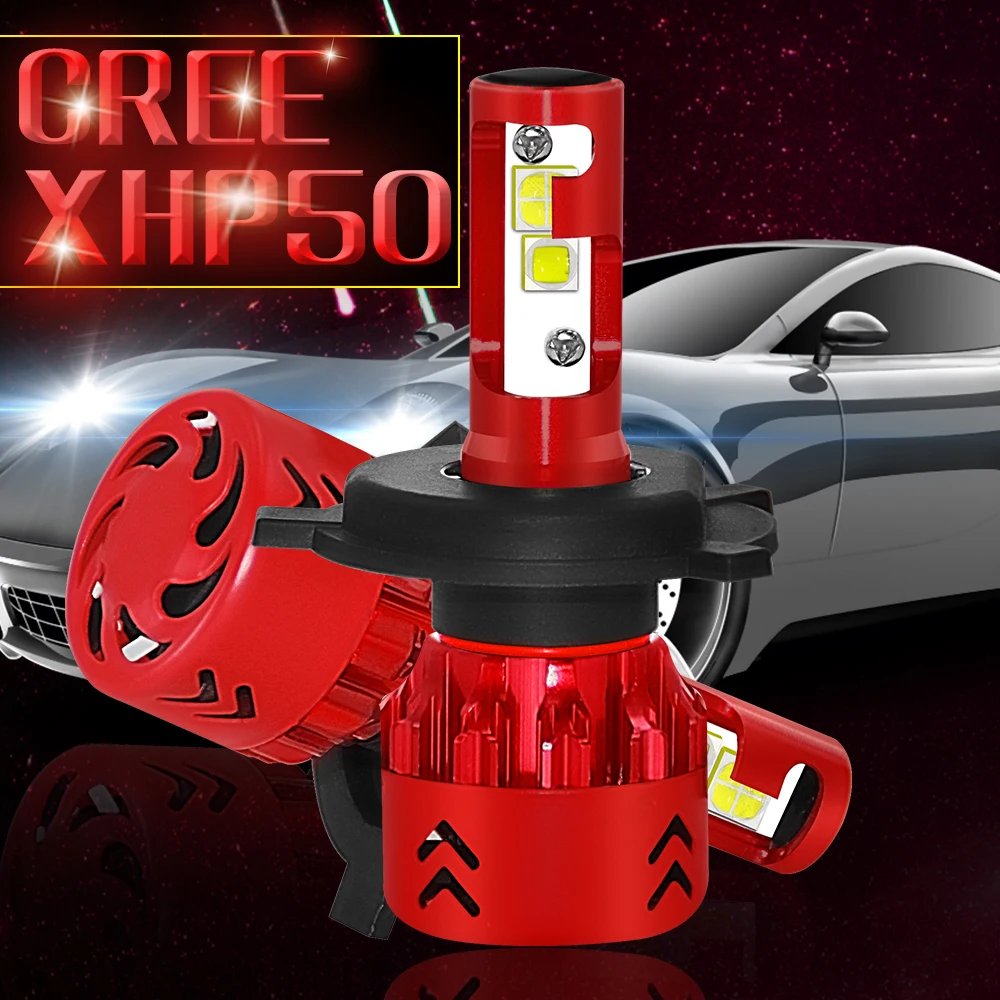 EURS 2шт H4 светодиодный фонарь H7 автомобильный XHP50 SMD 6000K 9600LM 12V H1 H11 HB3 HB4 M7 Авто