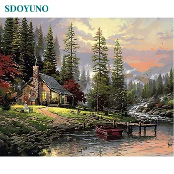 

SDOYUNO Paint By Number Canvas Painting Kits Home Decor DIY Frame Painting By Numbers Nature Landscape on canvas Room Decoration