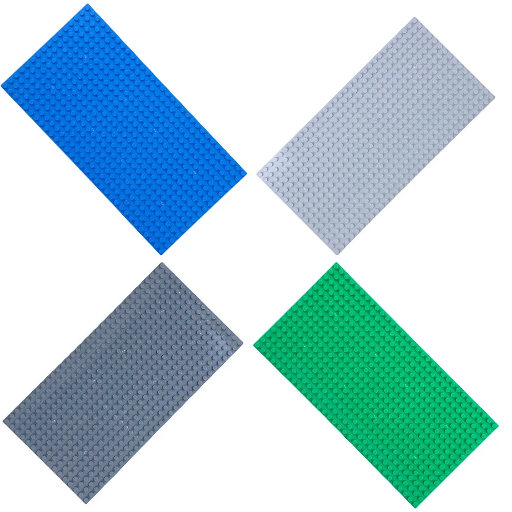 

25*12.5CM Single Side Small Blocks Base Plate 32*16 Dots Blocks Baseplate Accessory Compatible with Legoed Blue Green Gray