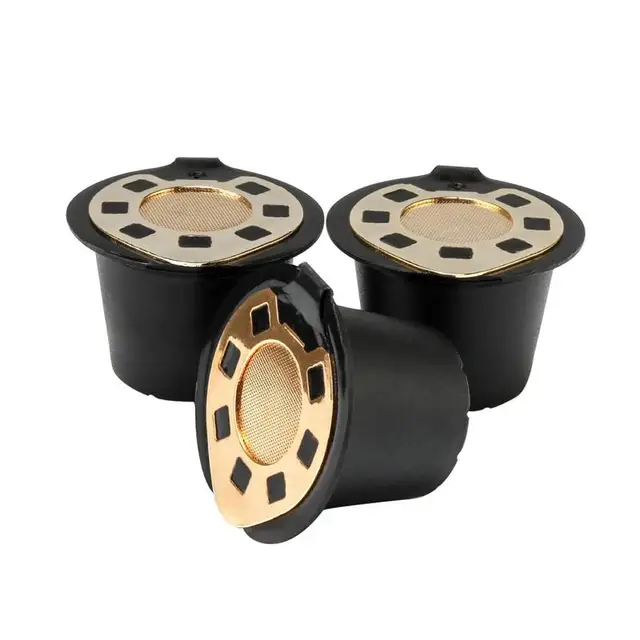 Best Offers 3PCS New Capsule Filled Reusable Coffee Case Stainless Steel Gold Plated Filter Kitchen Tool Coffee Tools Best Offers 3PCS New Capsule Filled Reusable Coffee Case Stainless Steel Gold Plated Filter Kitchen Tool Coffee Tools
