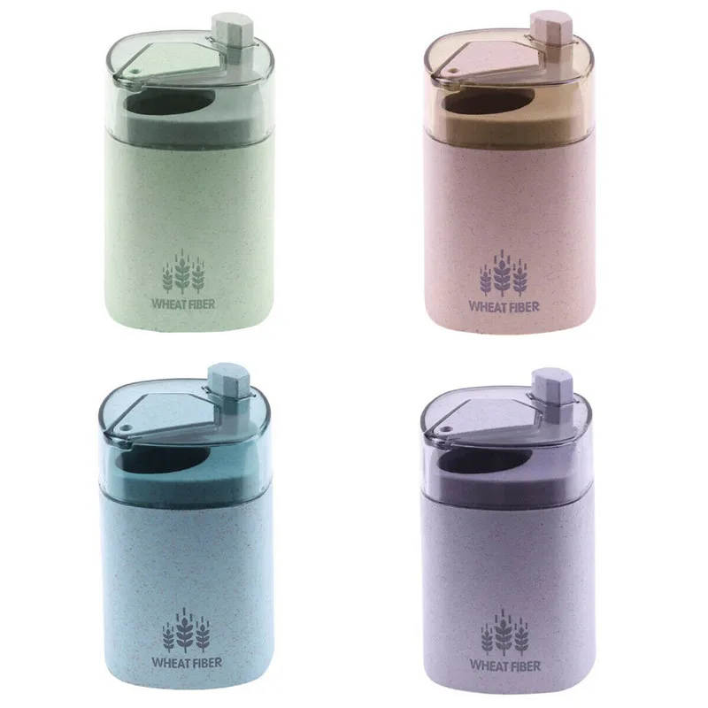 Mini Size Details about Wheat Straw Automatic Toothpick Holder Container Storage Box Toothpick Dispense