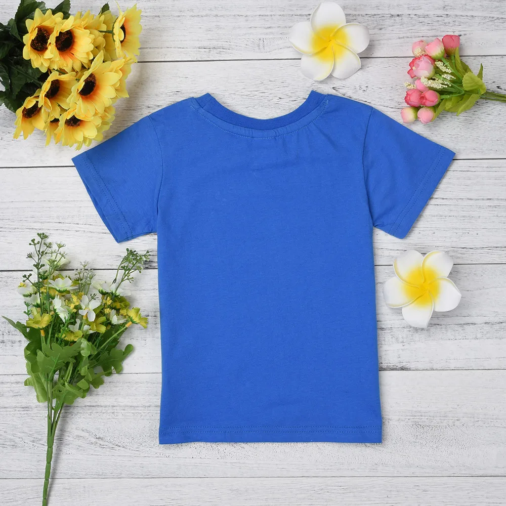 Детская одежда для маленьких мальчиков и девочек; топы с короткими рукавами и рисунком; футболка; блузка; футболка для новорожденных; летний топ для девочек; debardeur be