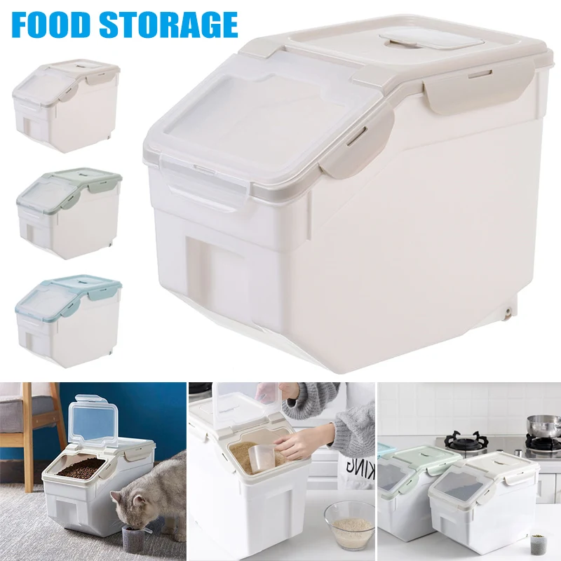 

1 pc Pet Large Capacity Moistureproof Bucket Container Food Bucket Food Storage Containers Barril de almacenamiento de grano UYT