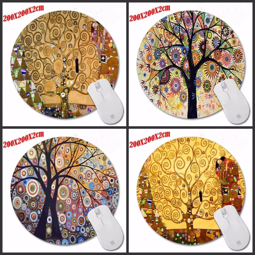 

Colorful Beautiful Tree Background Anti-Slip Cute Mouse Pad Round Soft for computers Mousepad comfort pad Mouse Mat for Optal