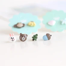 Японский стиль, Мультяшные серьги-гвоздики с животными, ручная работа, ассиметричные керамические серьги, модный Тоторо, милые ювелирные изделия для женщин и девушек