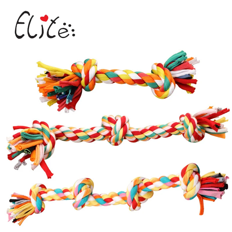 Elite Cotton Dog Rope Toy Durable Braid Knot Puppy Chew Teething Toys
