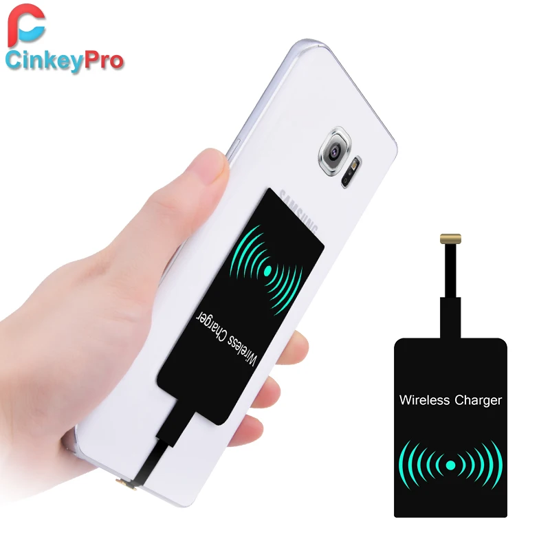 

CinkeyPro QI Wireless Charger Receiver Micro USB Type C for iPhone Samsung Type-C 5V/1A Charging Adapter Universal