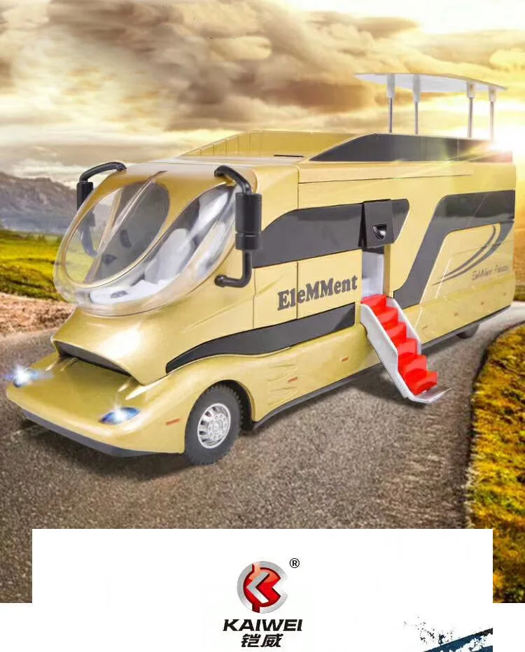 Обновленная версия сплава караван няня караван рекреационный автомобиль открытые двери лестницы детские игрушки большой 2 в 1 Модель гоночной машины 1:32